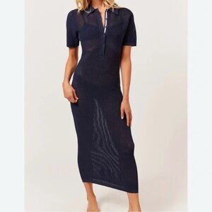 Solid & Striped Leigh Polo Dress Navy Blue Size XL NWT